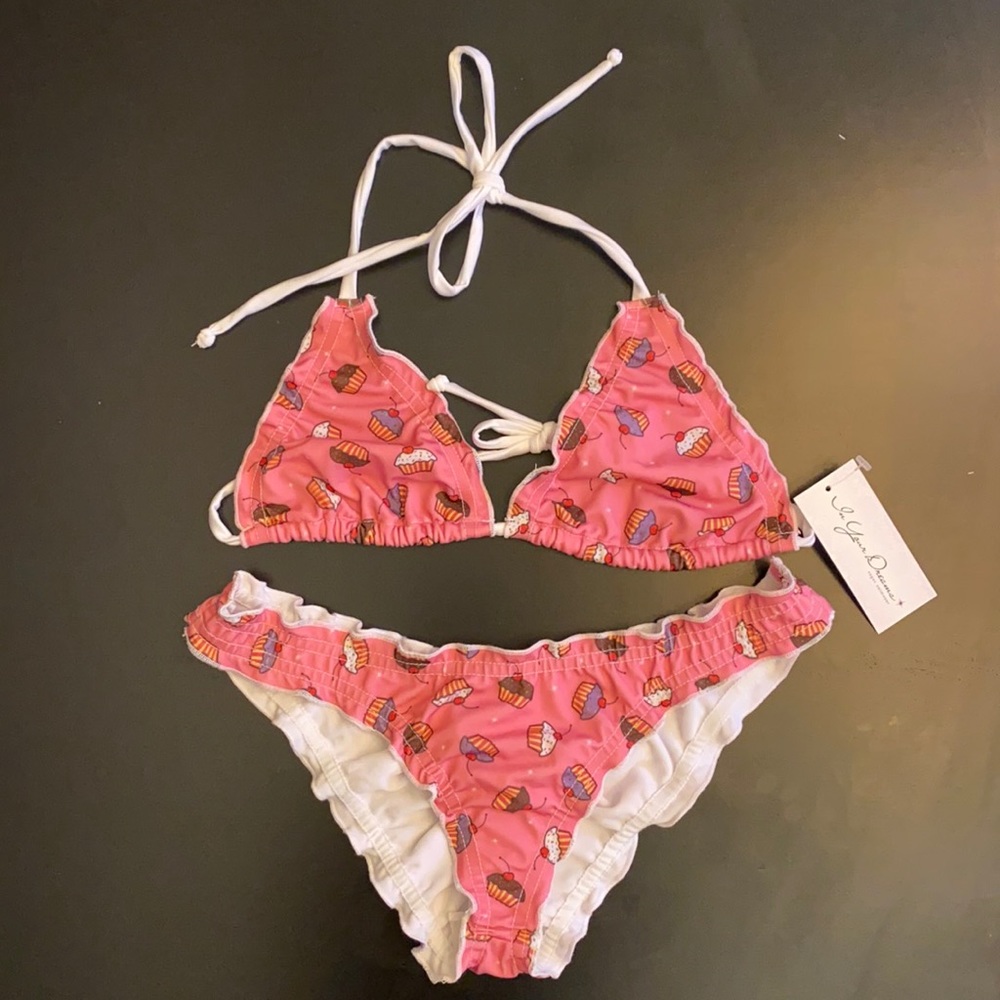 *CLEARANCE* Cupcake Print Ruffle Bikini